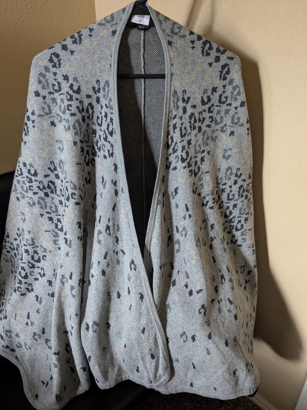 Vintage Cabi Gray Textured Open Front Pancho 100% Cotton One-size